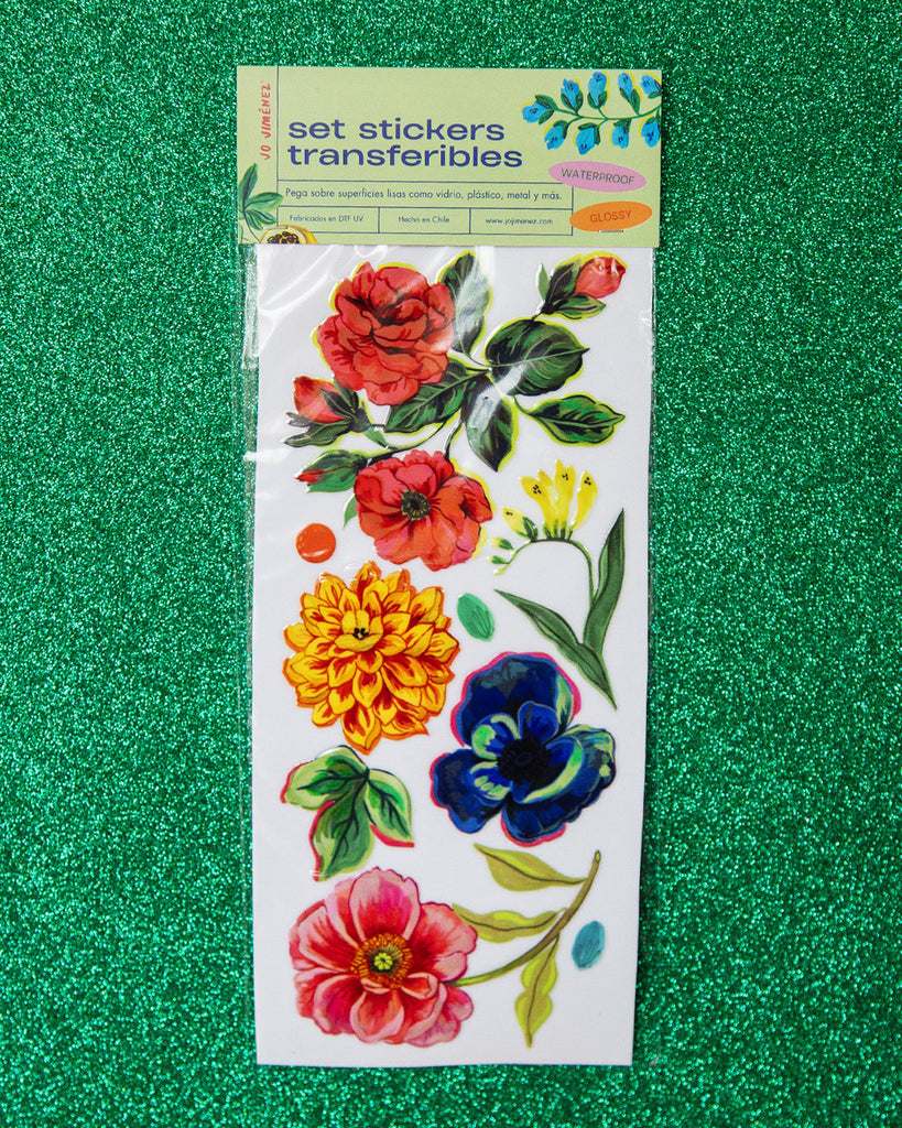 Stickers Transferibles Flores 1