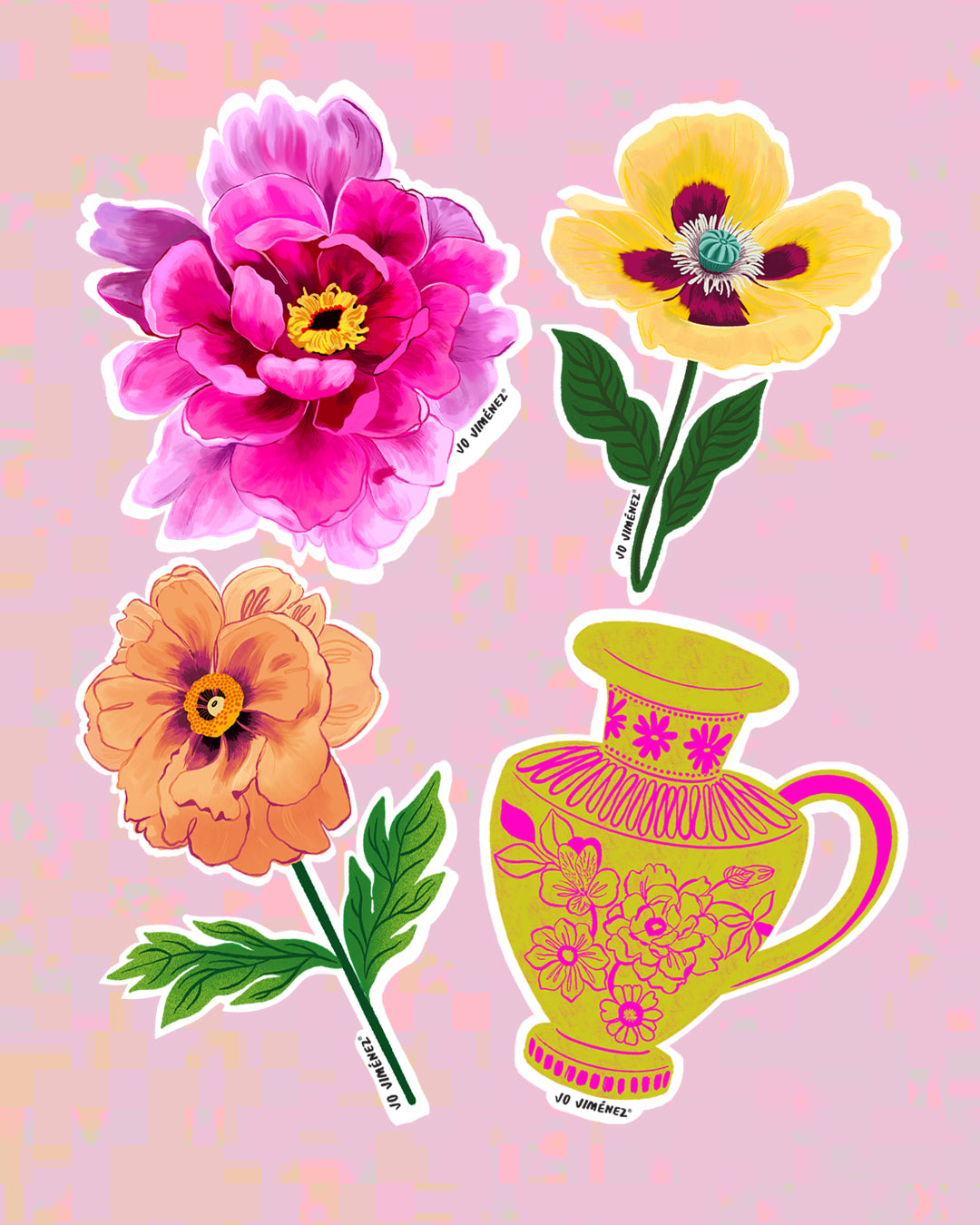 Set Stickers Flores – Jo Jiménez